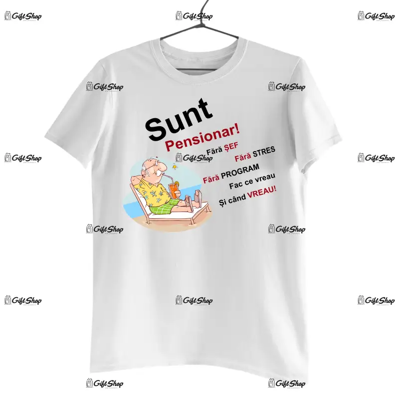 Sunt pensionar fara sef, tricou cu mesaj, tgs1251